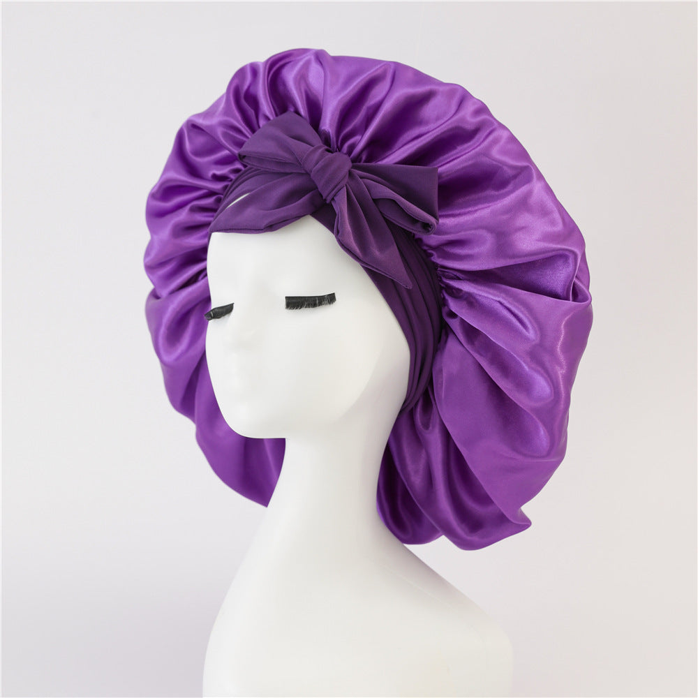 New Silk Bonnet For Sleeping Women Satin Bonnet Hair Bonnet Night Sleep Cap Scarf Wrap For Curly Hair With Tie Band For Curly Hair 🇨🇳