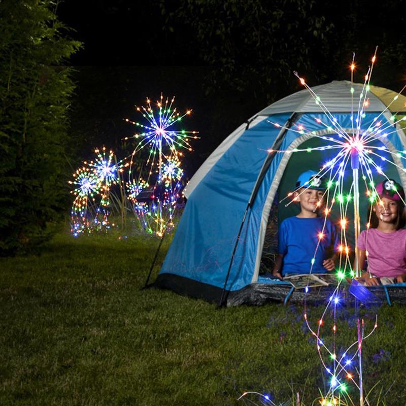 Solar Powered Garden Flowers Firework Lights Outdoor Copper Wire Lights Waterproof 🇨🇳