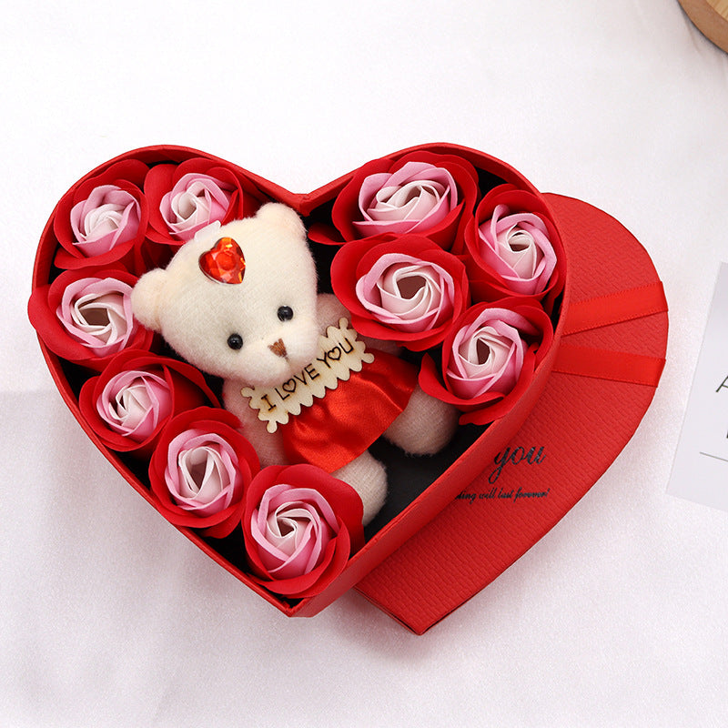 Soap Flower Heart-shaped Rose Gift Box 🇨🇳