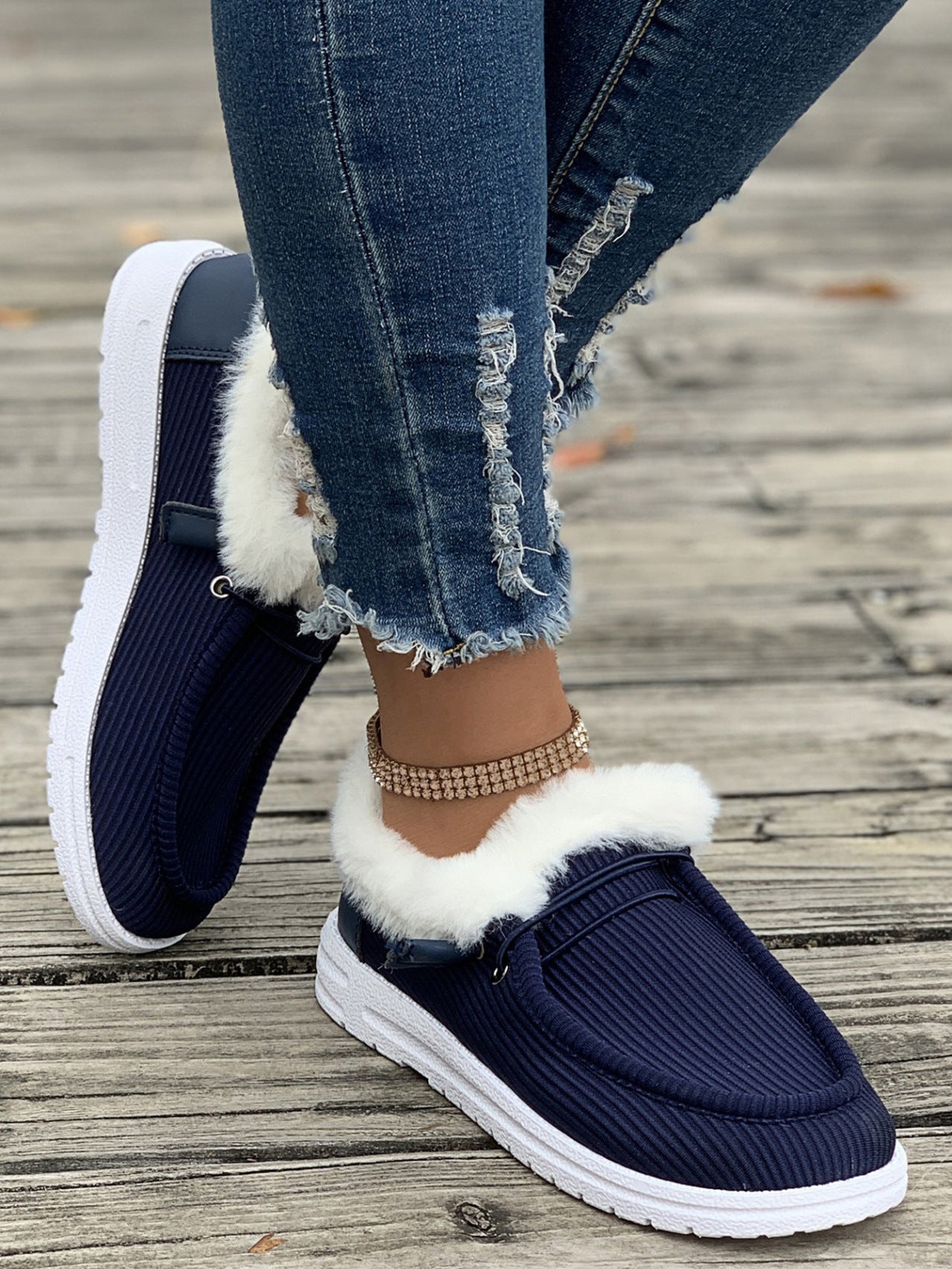 Women's casual shoes with plush and fuzzy cotton 🇨🇳