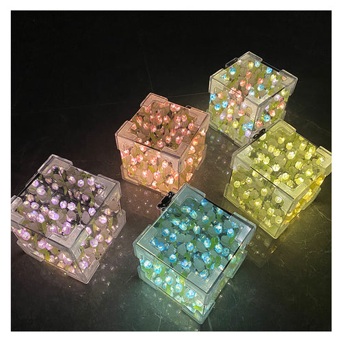20PCS Tulip Flower Garden Grass Tulip Night Light Handmade DIY For Friends Gifts Tulip Table Lamp 🇨🇳