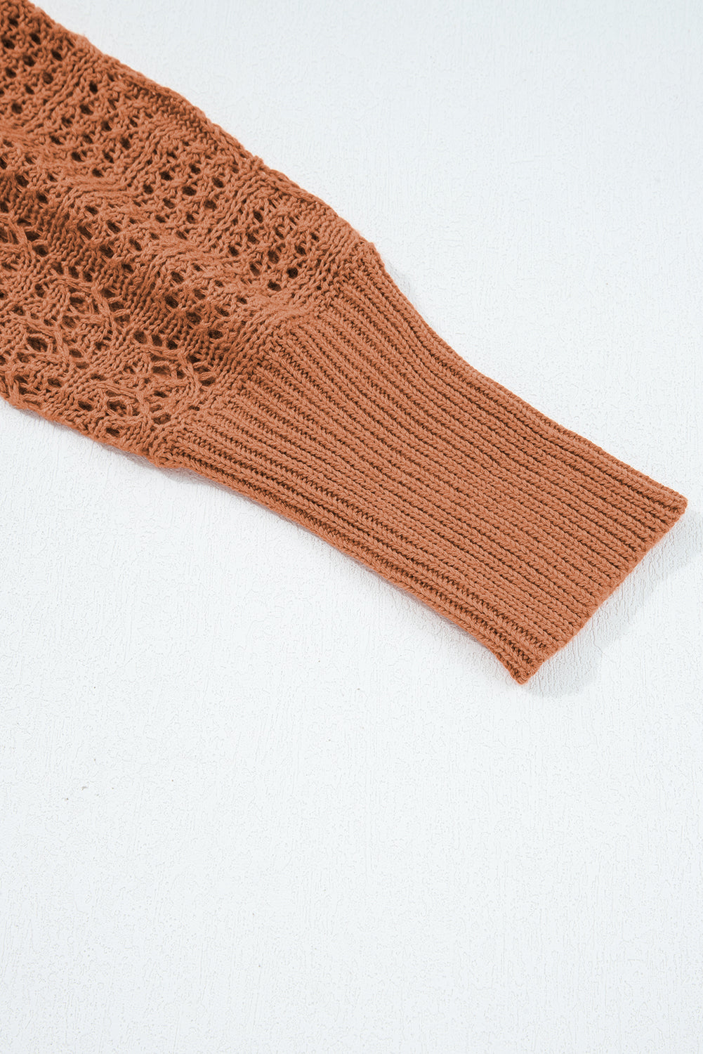 Redwood Burl Mix Pattern Hollowed Knit Open Front Cardigan 🇺🇸