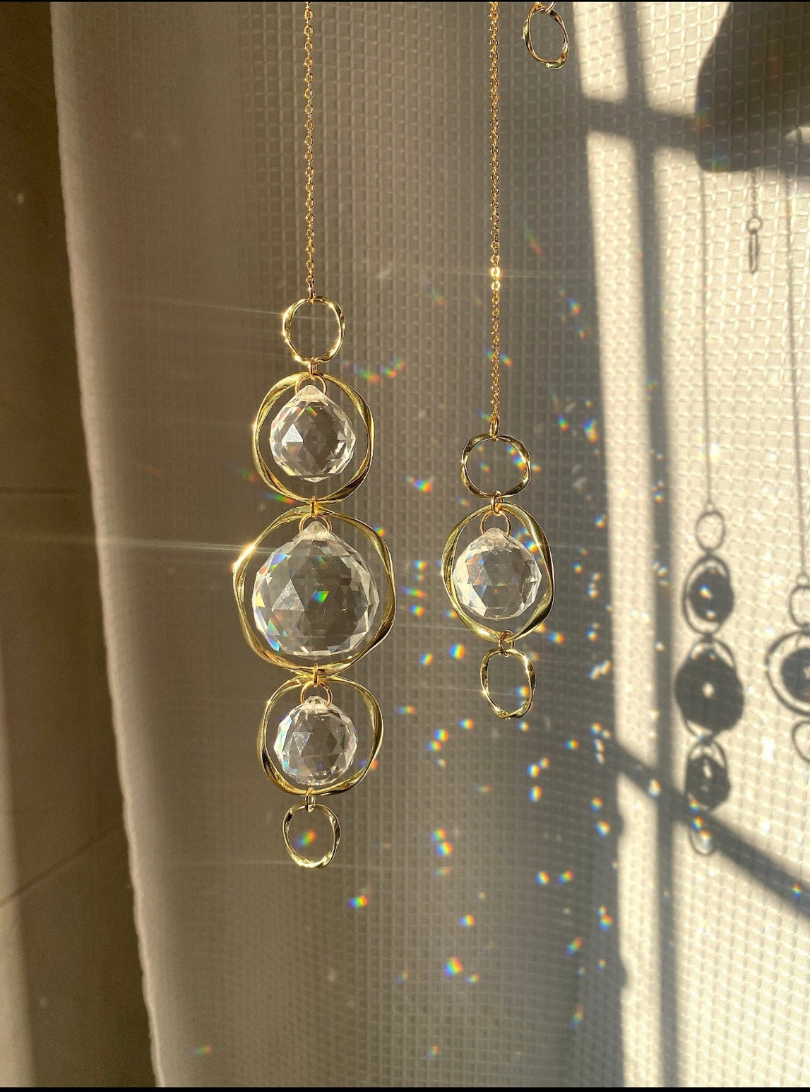 Handmade Sun Catcher Shaped Crystal Ball Wind Chimes Pendant Home Gardening Hanging Ornaments 🇨🇳