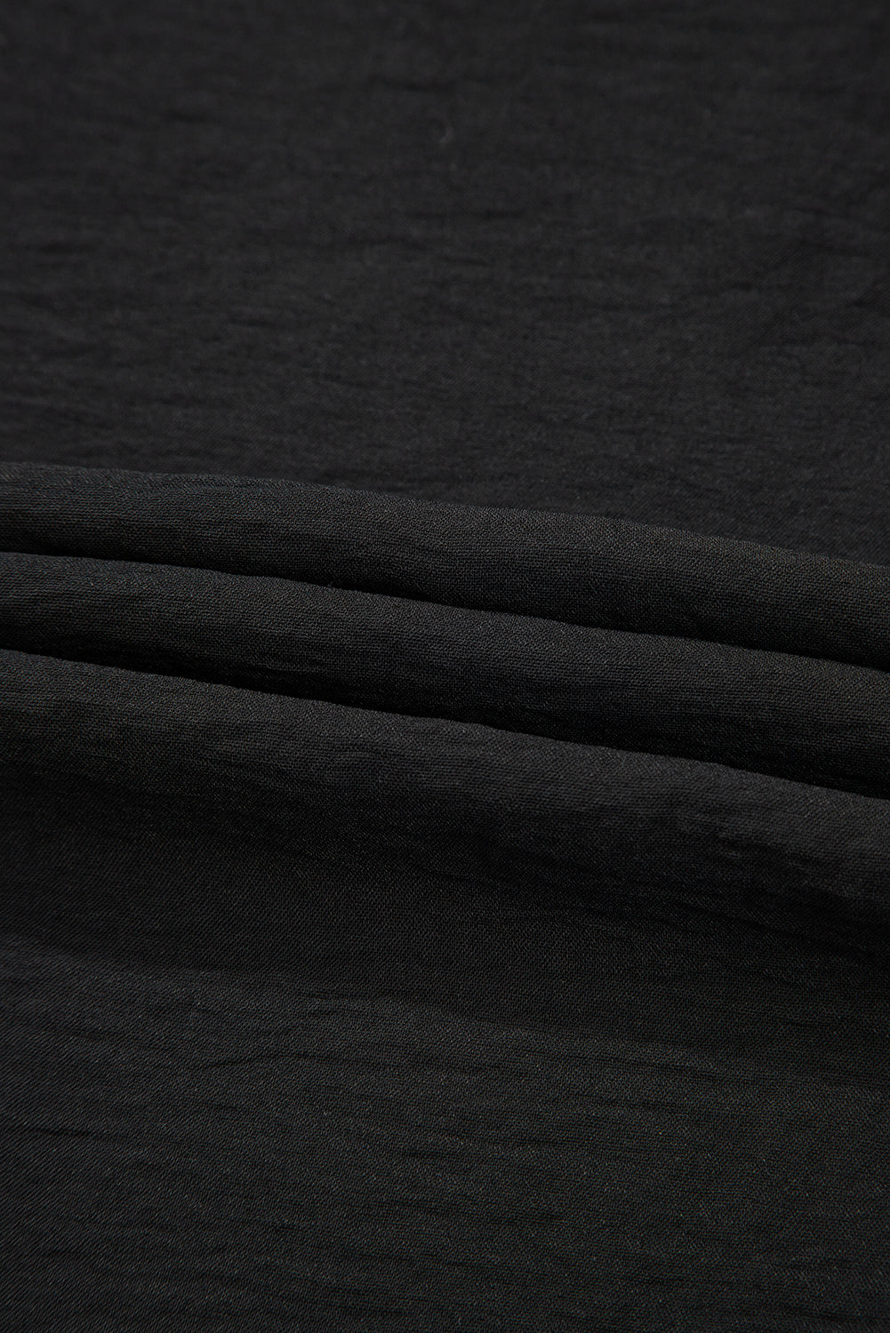 Black Drawstring Frilled Waist Wide Leg Utility Trousers 🇺🇲
