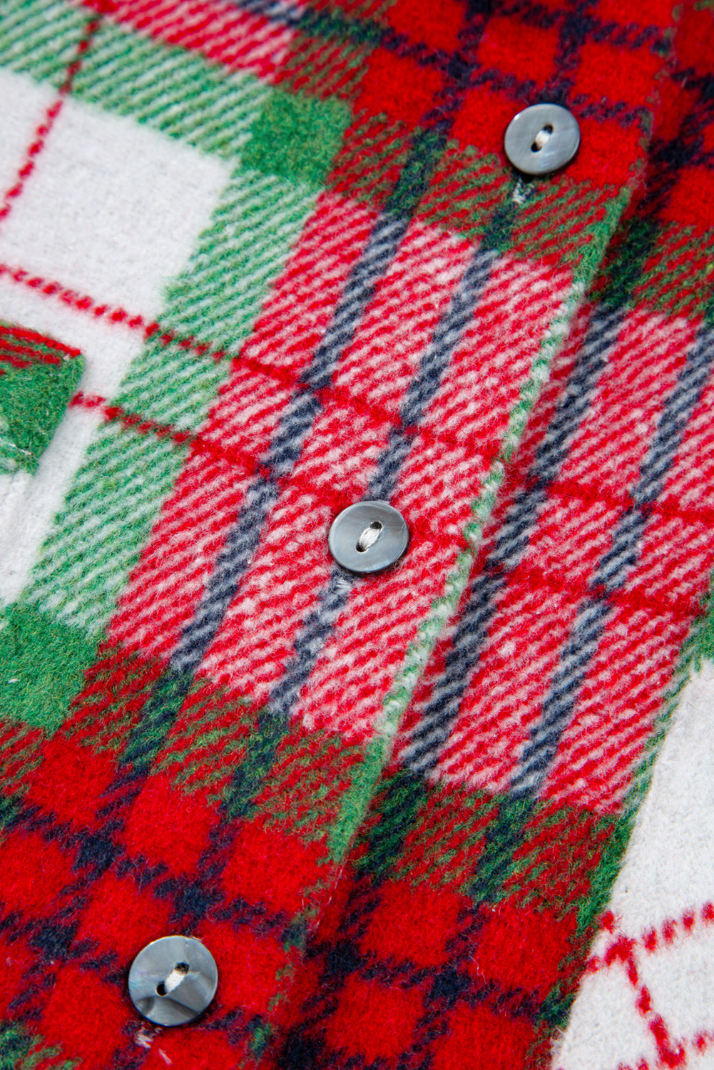 Red Christmas Plaid Casual Flannel Shacket 🇺🇸