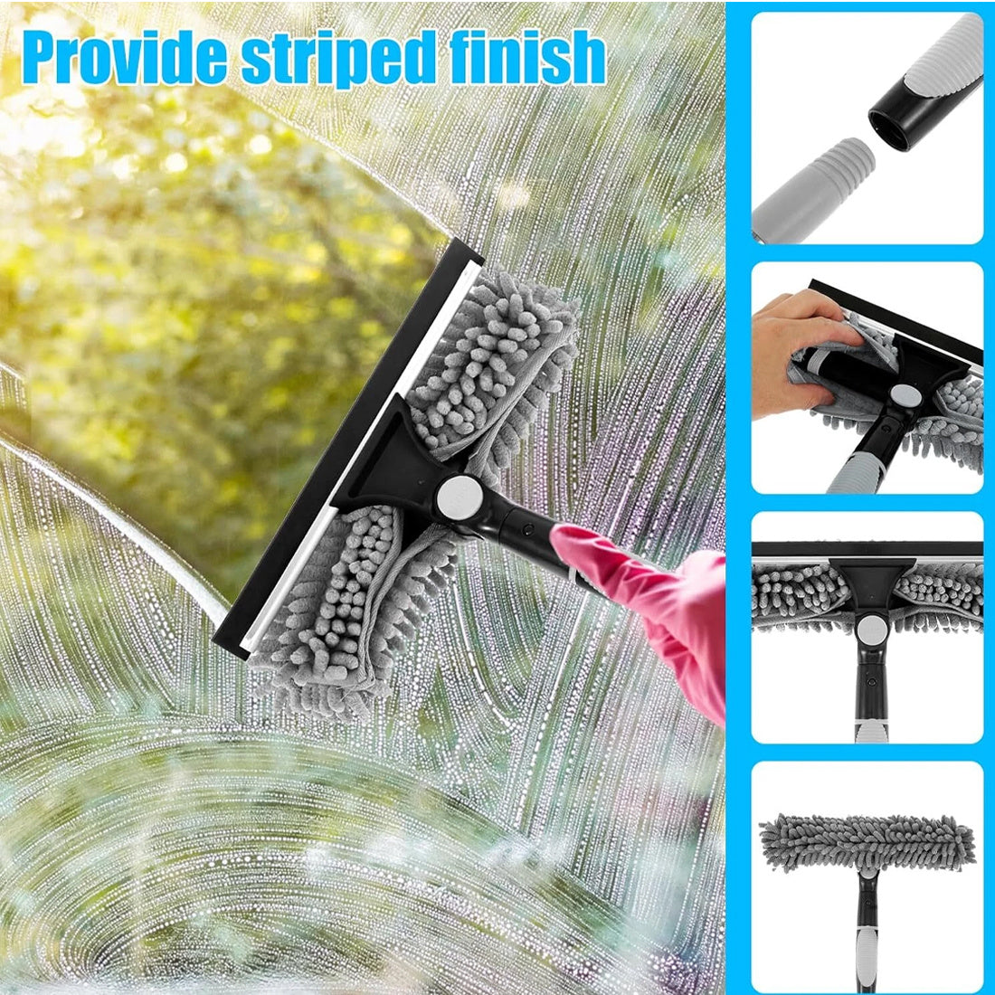 Telescopic Extendable Window Cleaner Equipment Glass Cleaning 4.5m Squeegee 🇨🇳