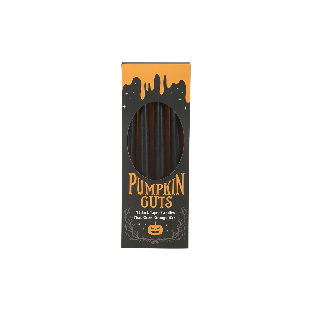 Set of 4 Pumpkin Guts Oozing Taper Candles 🇬🇧