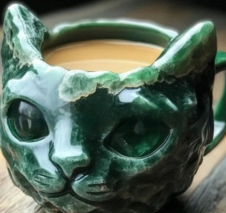 Geode Mug Crystal Cat Cup Resin Crafts 🇨🇳