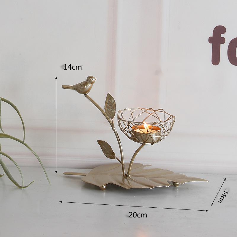 Wrought iron golden bird aroma candle holder 🇨🇳