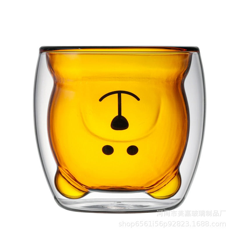 Creative Cartoon Double Glass Bear Cup 🇨🇳