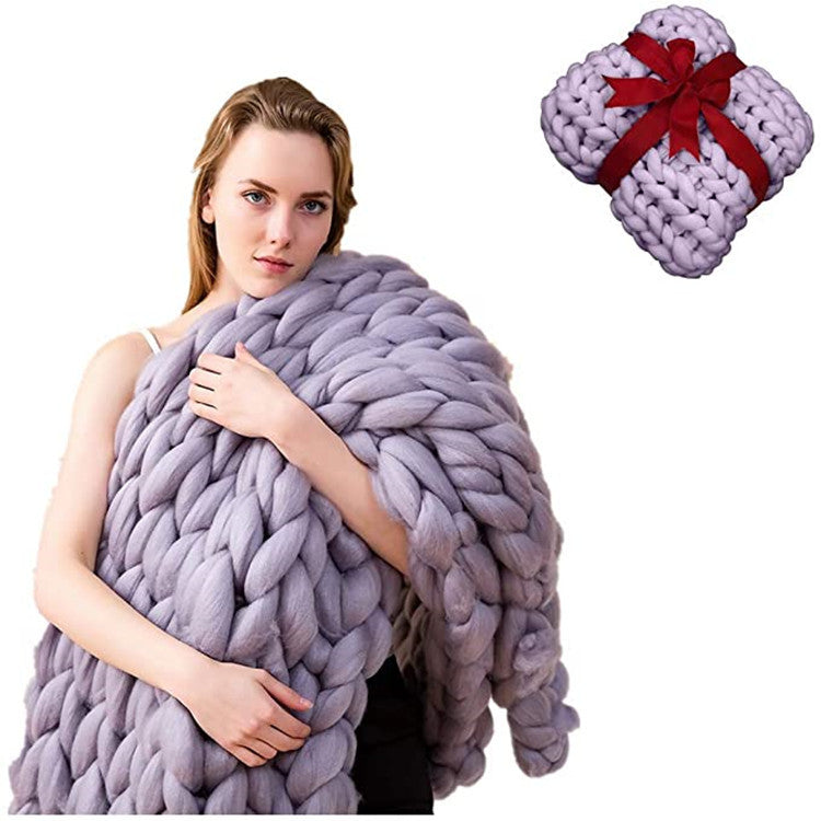 Grey Nordic style super thick line blanket bed foot blanket 🇨🇳