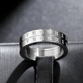 6mm Vintage Anxiety Turnable Roman Numeral Titanium Ring 🇨🇳