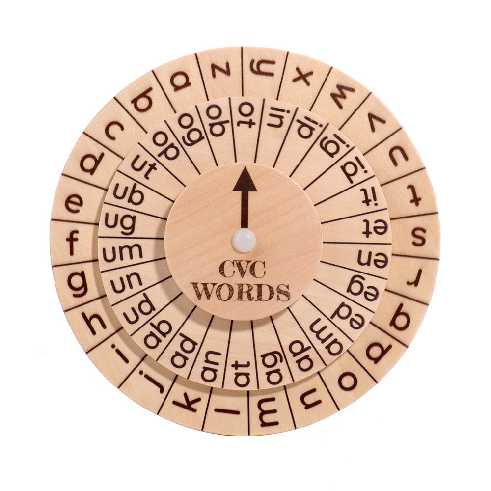 English spelling game natural phonics spinning wheel vowel recognition Montessori early education toys 🇨🇳