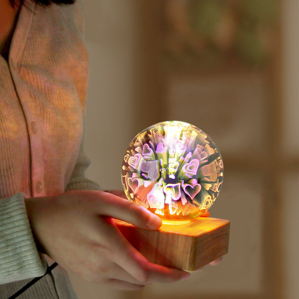 USB 3D Firework Crystals Ball Night Light  Plug In Romantic Star LED Night Light Christmas Lights Christmas Home Decorations 🇨🇳