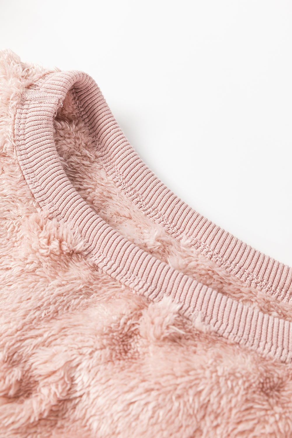Light Pink Textured Leopard Fleece Loose Two Piece Lounge Set 🇺🇸