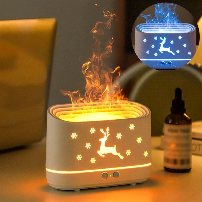 Elk Flame Humidifier Diffuser Mute Household Atmosphere Lamp Christmas Home Decorations 🇨🇳