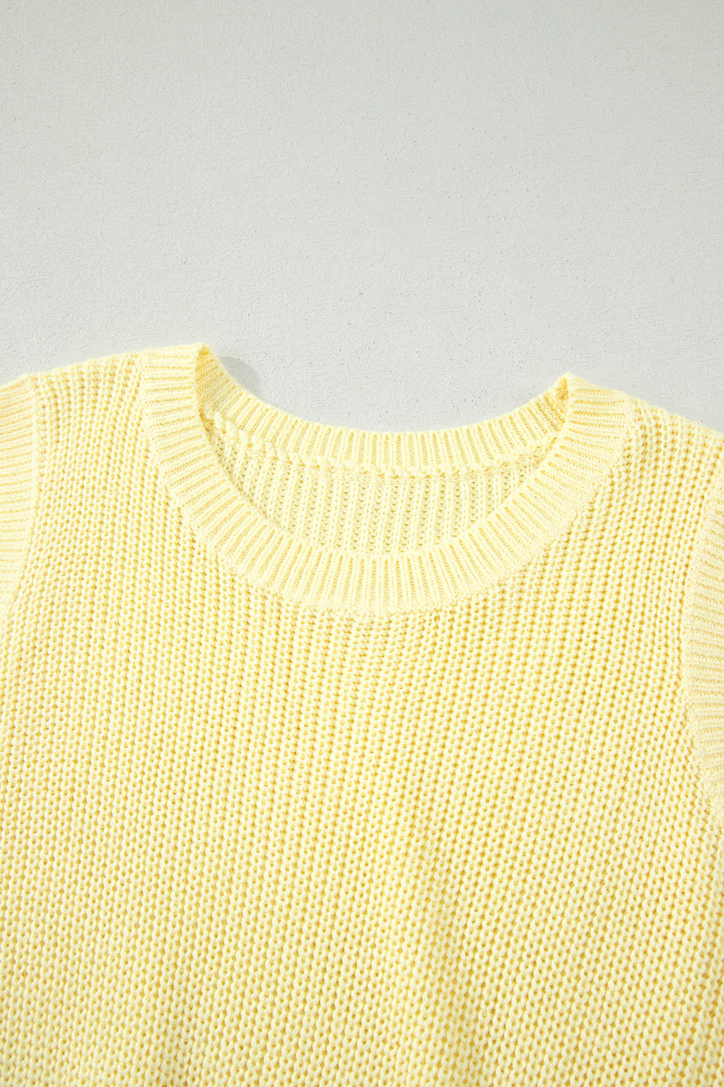 Yellow Cream Solid Color Cropped Knit Knot Back Cutout Sweater Tank 🇺🇸