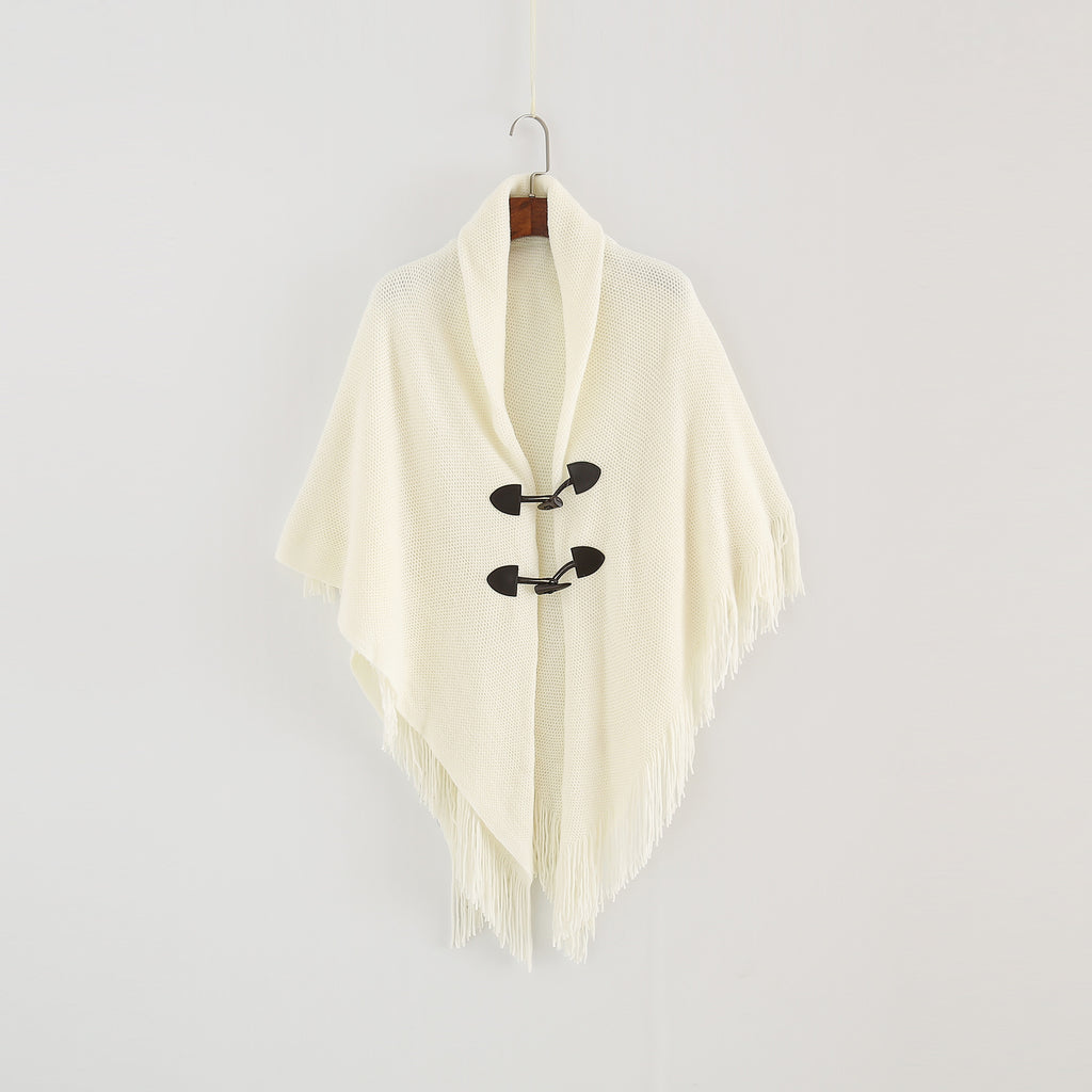 Winter Loose Kimono Cardigan Women Long Sleeveless Hat Poncho Solid Color Magic Shawl Knitted Sweater 🇨🇳