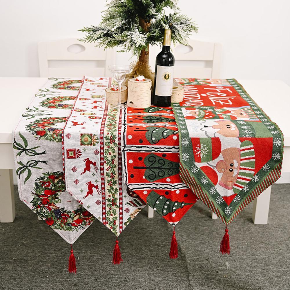 Christmas decorations knitting cloth table runner 🇨🇳