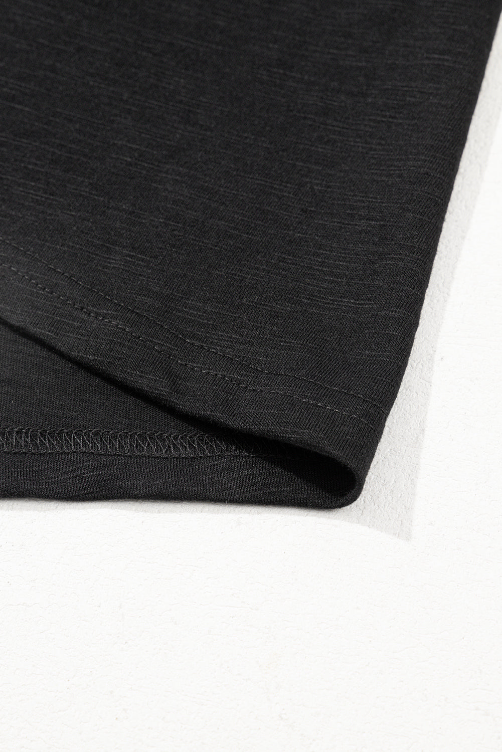 Black Layered Ruffle Short Sleeve Round Neck Top 🇨🇳