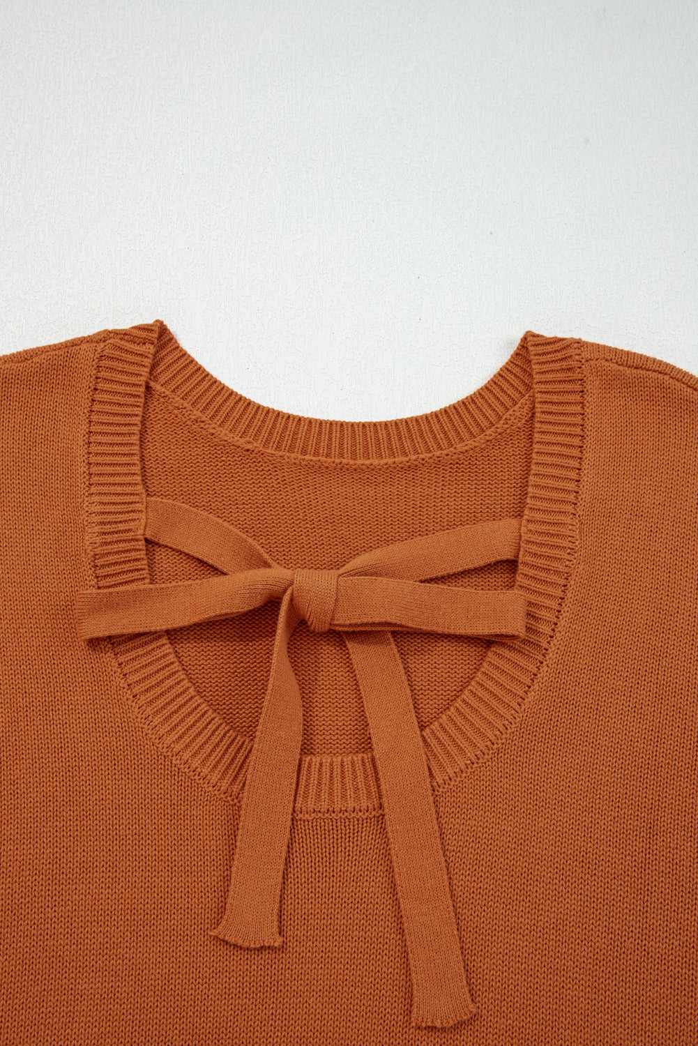Gold Flame Solid Color Ribbed Trim Drop Shoulder Sweater 🇺🇸