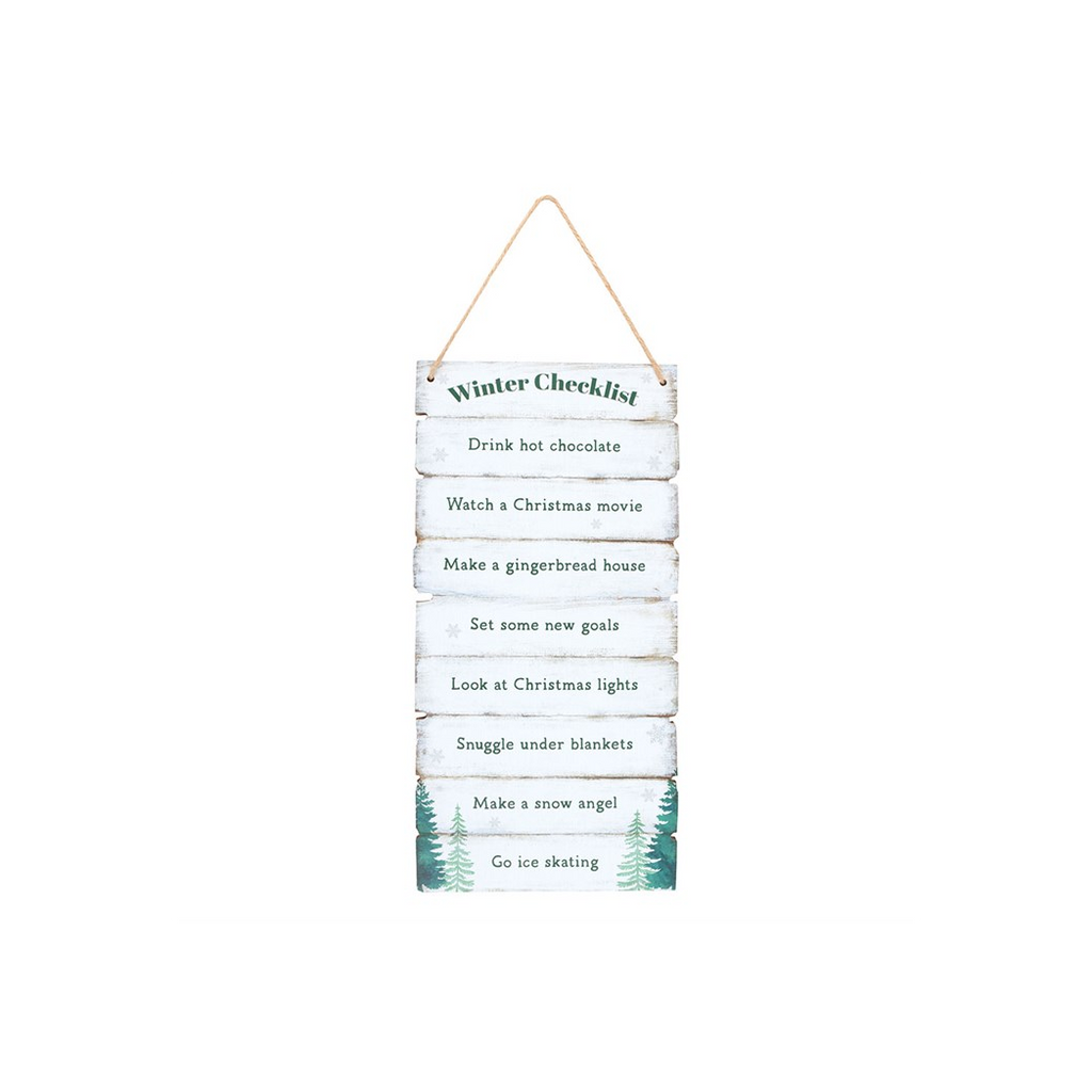 Winter Wonderland Checklist Hanging Sign 🇬🇧