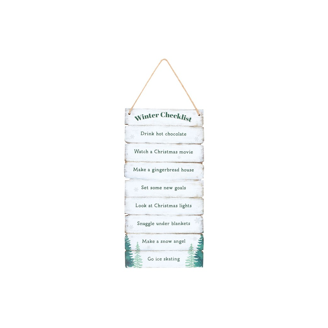 Winter Wonderland Checklist Hanging Sign 🇬🇧