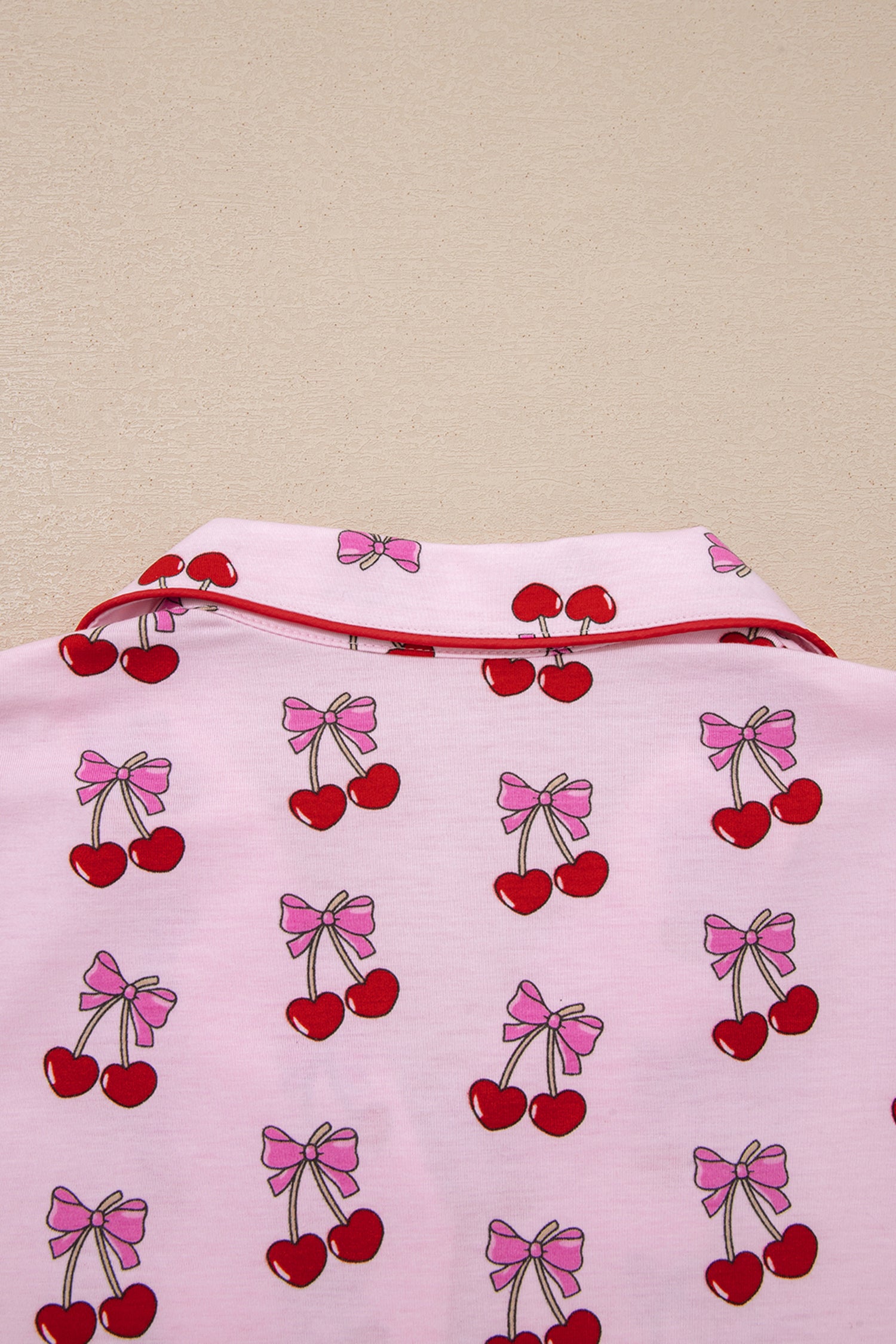 Pink Cherry/Bow Print Short Pajama Set 🇺🇸