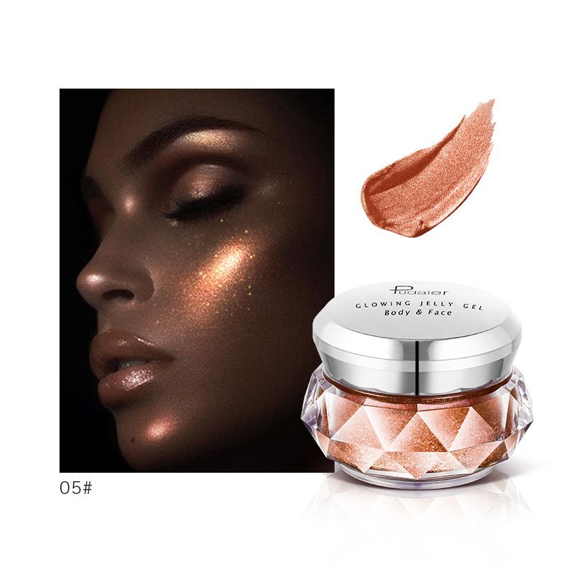 Face Highlighter Jelly Gel Mermaid Eyeshadow Glow Body Glitter Festival Makeup Iluminador Gold Liquid Highlighter Bronzer 🇨🇳