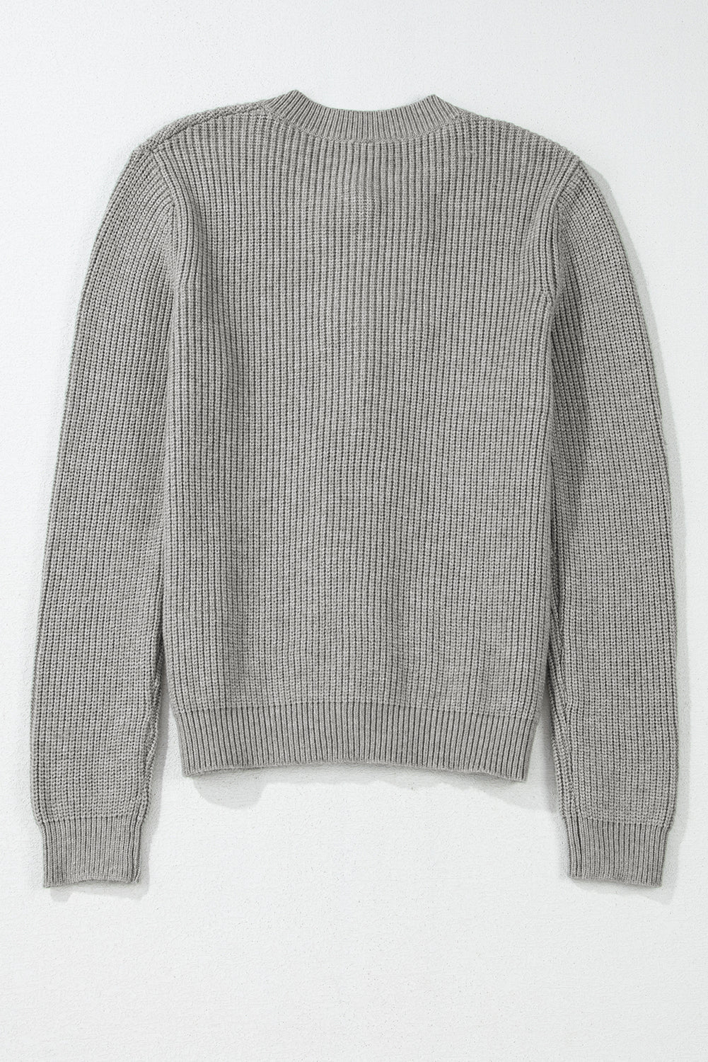 Philippine Gray Ribbed Knit Bow Front Buttoned Cardigan 🇺🇲