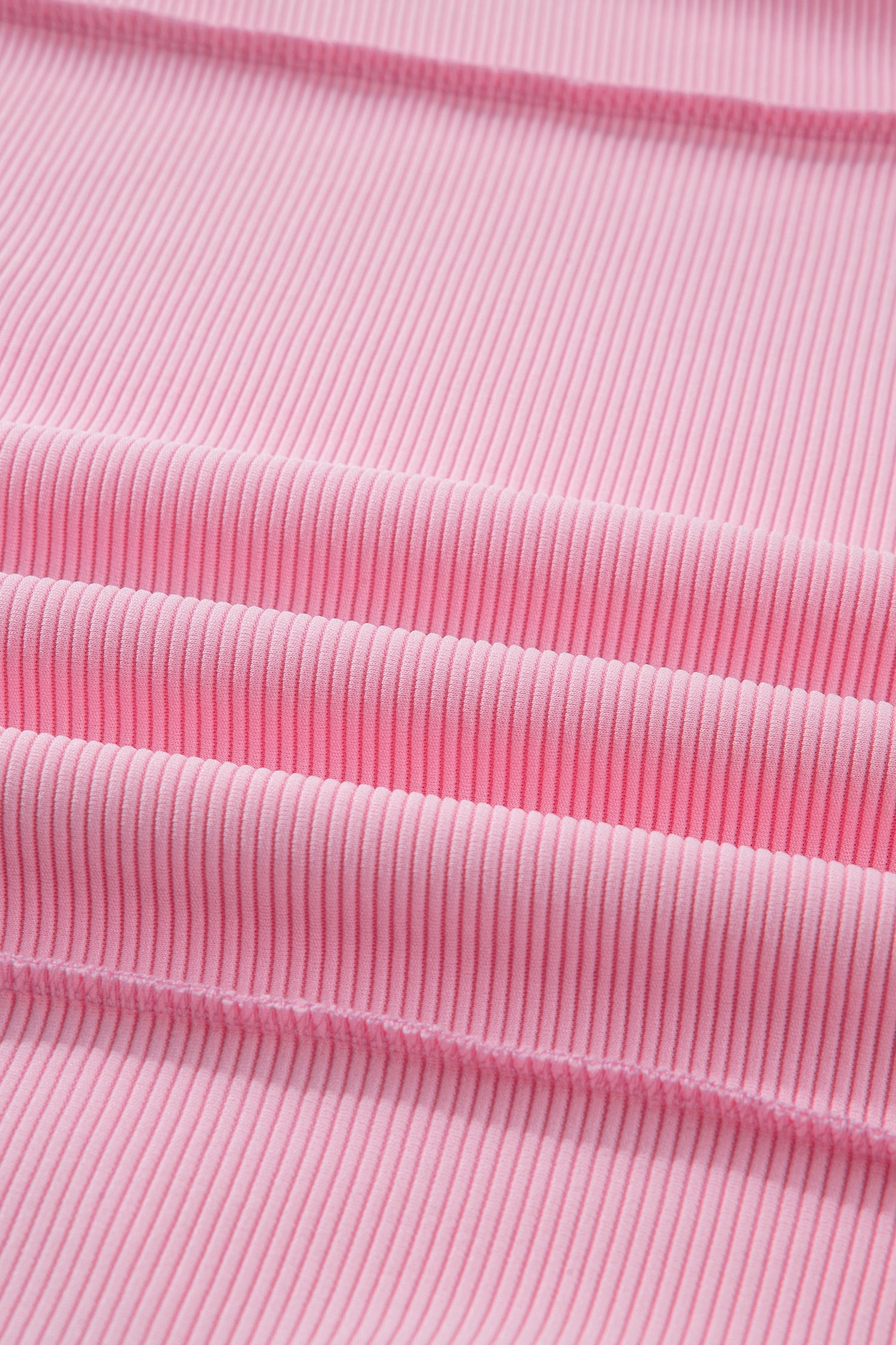 Pink Horizontal Ribbed Exposed Seam Detail Drop Shoulder Baggy Pullover 🇺🇸