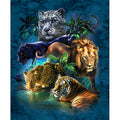 5D Diamond Painting Full Diamond Five Beasts King Of Jungle Hanging Painting 🇨🇳