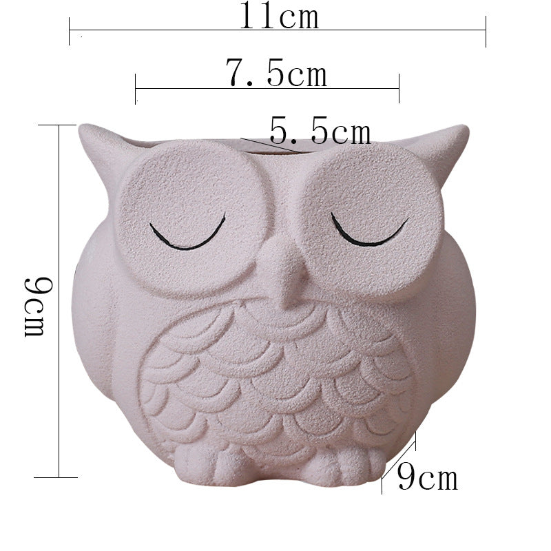 Flower pot ceramic indoor creative simple desktop small animal flower ornaments 🇨🇳