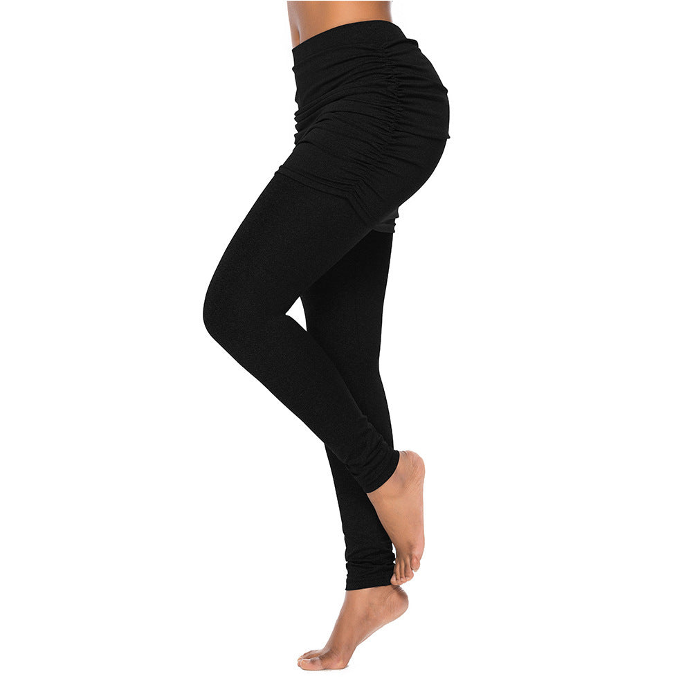 Pack hip side pleated skirt fake two leggings skirt 🇨🇳