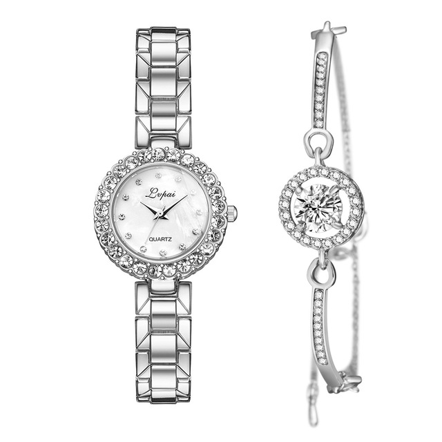 Watches-Set Bangle Clock Bracelet Wrist-Watch Quartz Women Fashion Ladies Brand Luxury 🇨🇳
