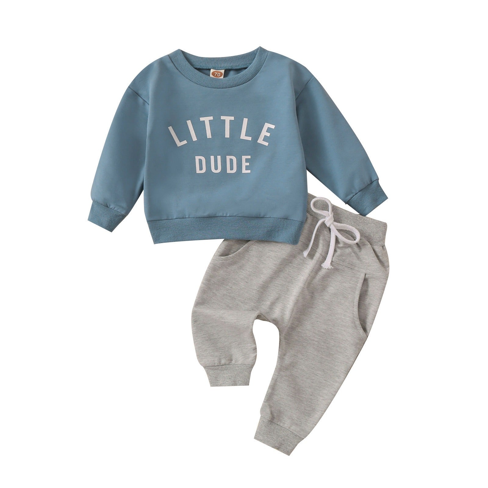 Autumn New Boys' Letter Printed Long Sleeve Long Pants Two Piece Set 🇨🇳