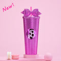 Double Layer Plastic Sippy Cup 710ml Large Capacity with Butterfly Knot 🇨🇳