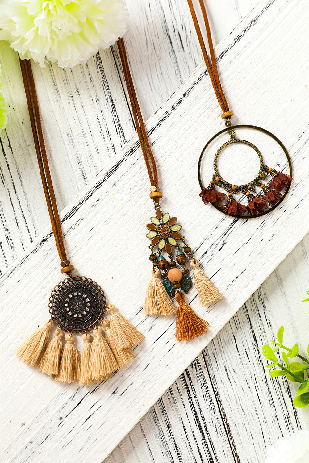 Multicolor 3pcs Bohemian Retro Tasseled Pendant Necklace 🇨🇳