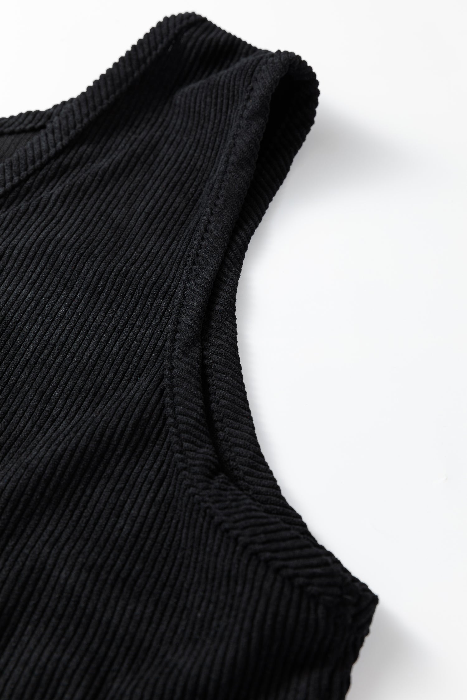 Black Plus Size Corduroy Patch Pocket Sleeveless Mini Dress 🇺🇸