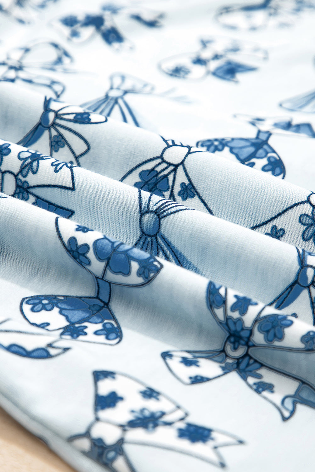 Sky Blue Bow Print Short Pajama Set 🇺🇸