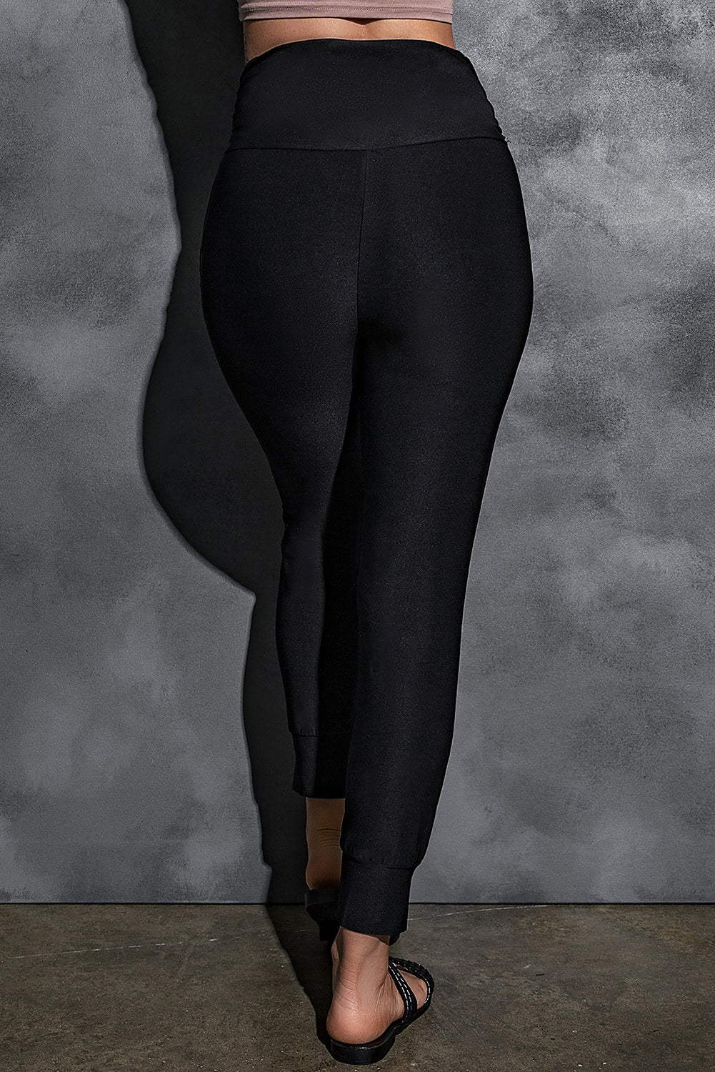 Black High Waist Pleated Pocket Leggings 🇺🇸