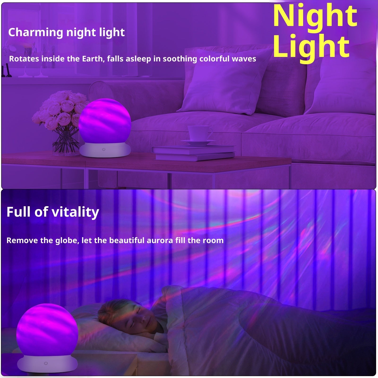 Northern Lights Projection Lamp Bedroom Star Light Remote Control Flame 🇨🇳
