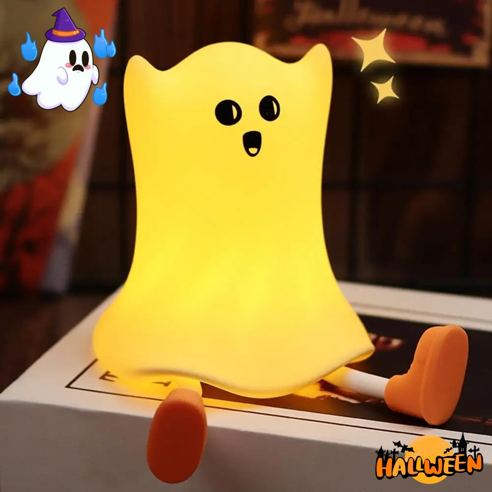 Halloween Silicone Ghost Shaped Bedside Lamp With Touch Control Soft Glow For Water-resistant Decoration 🇨🇳