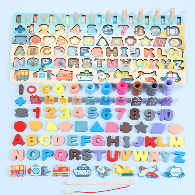 Montessori Educational Wooden Toys for Kids Montessori Toys Board Math Fishing  Montessori Toys Educational for 1 2 3 Years Old 🇨🇳