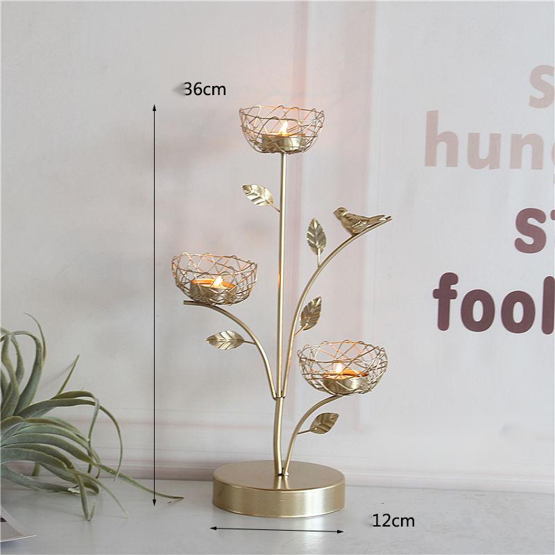 Wrought iron golden bird aroma candle holder 🇨🇳