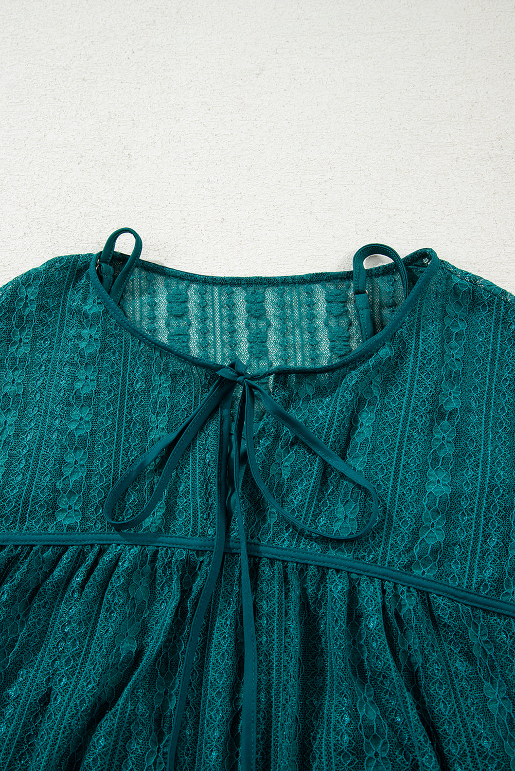 Evergreen Sheer Lace Balloon Sleeve Babydoll Blouse 🇺🇸