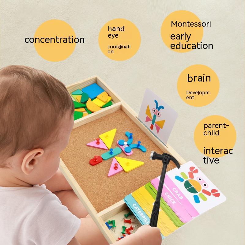 Creative DingTalk Le Rivet Game Children's And Baby's Puzzle Puzzle Wooden Early Childhood Educational Toys Wooden 🇨🇳