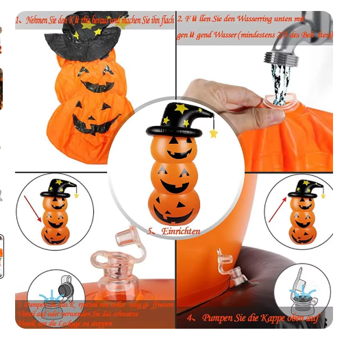 Halloween Pumpkin Head Tumbler Inflatable Standing Ghost Garden Ornaments Holiday Party Decoration Props 🇨🇳