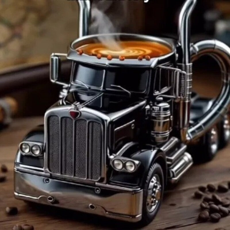 1PC Creative 11oz Truck-Design Coffee Mug. Ideal as a semi-truck coffee cup or home kitchen desktop ornament 🇨🇳
