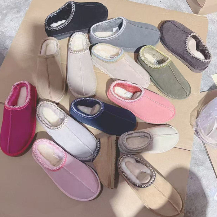 Snow boots low cut short tube flat bottomed casual shoes/slippers 🇨🇳